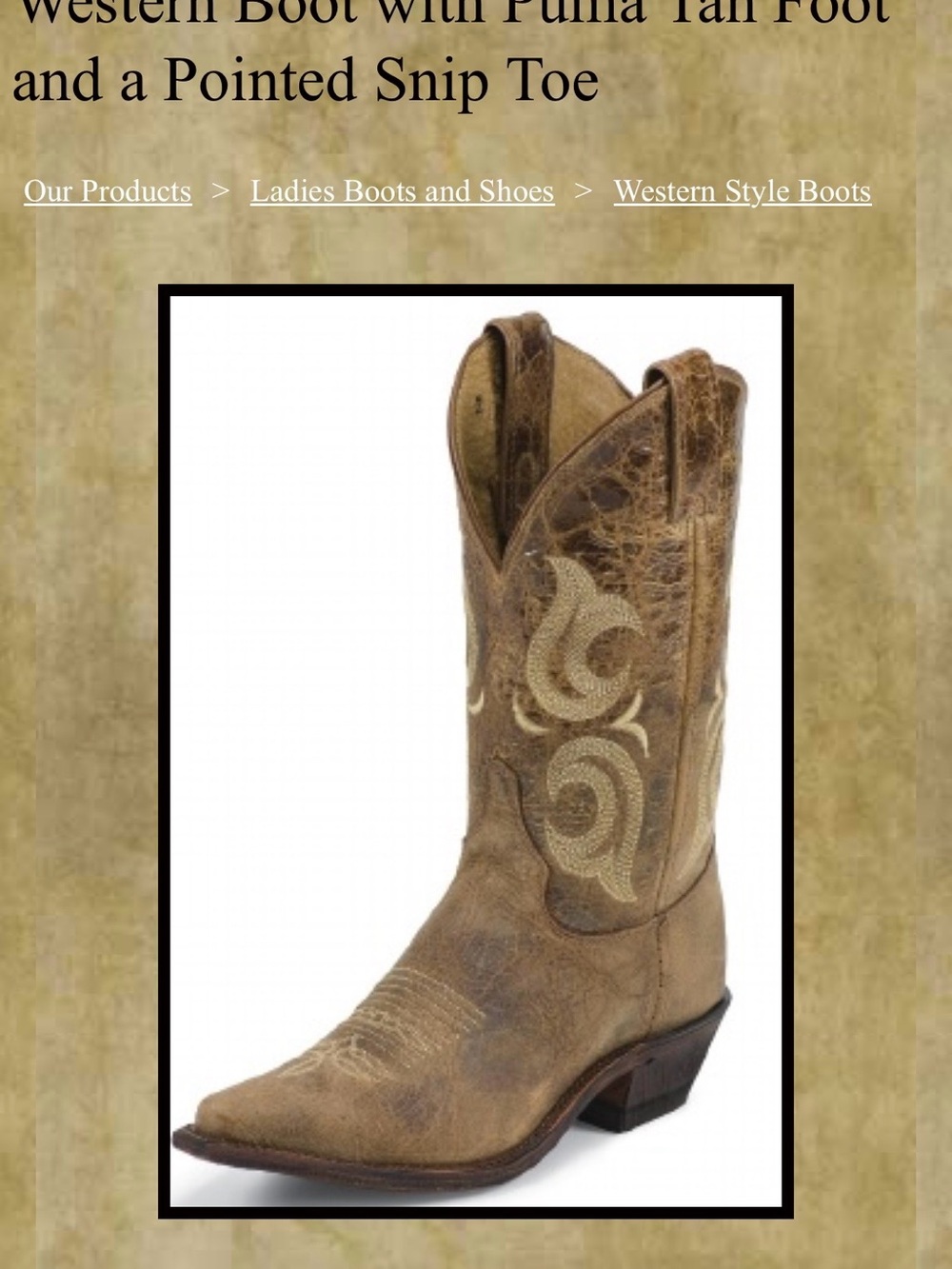 Women’s Tan Western Embroidered Cowboy Boots - Justin